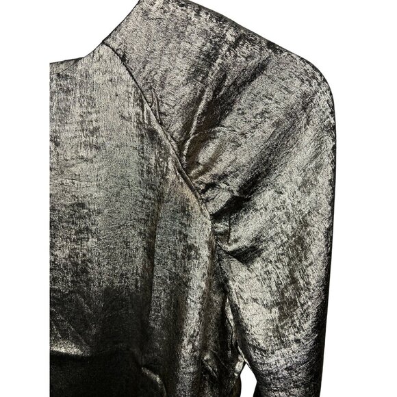 Hazel Metallic Long Sleeve Blouse M - Picture 9 of 15